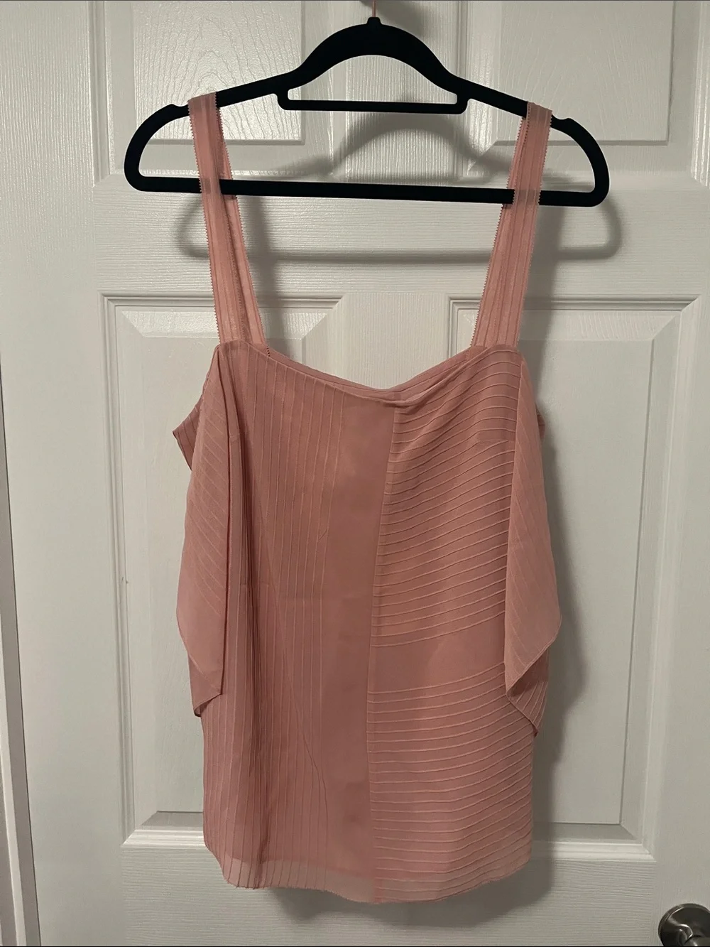 Tory Burch Women's Pleated Pink Sleeveless Silk Top